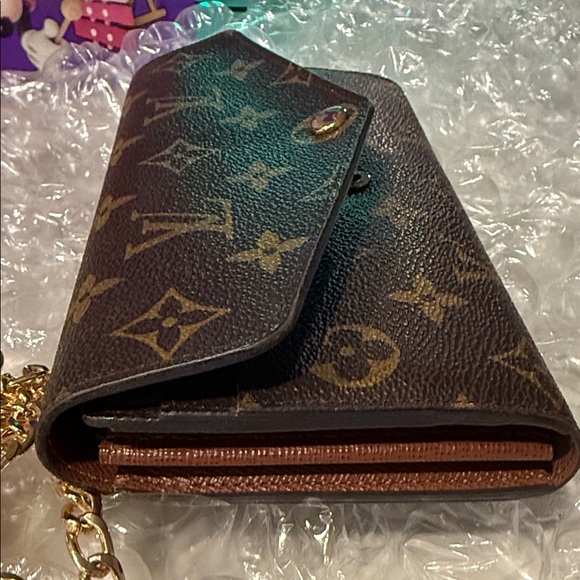 Louis Vuitton Brown Monogram Wallet with Gold Chain - Picture 6 of 16